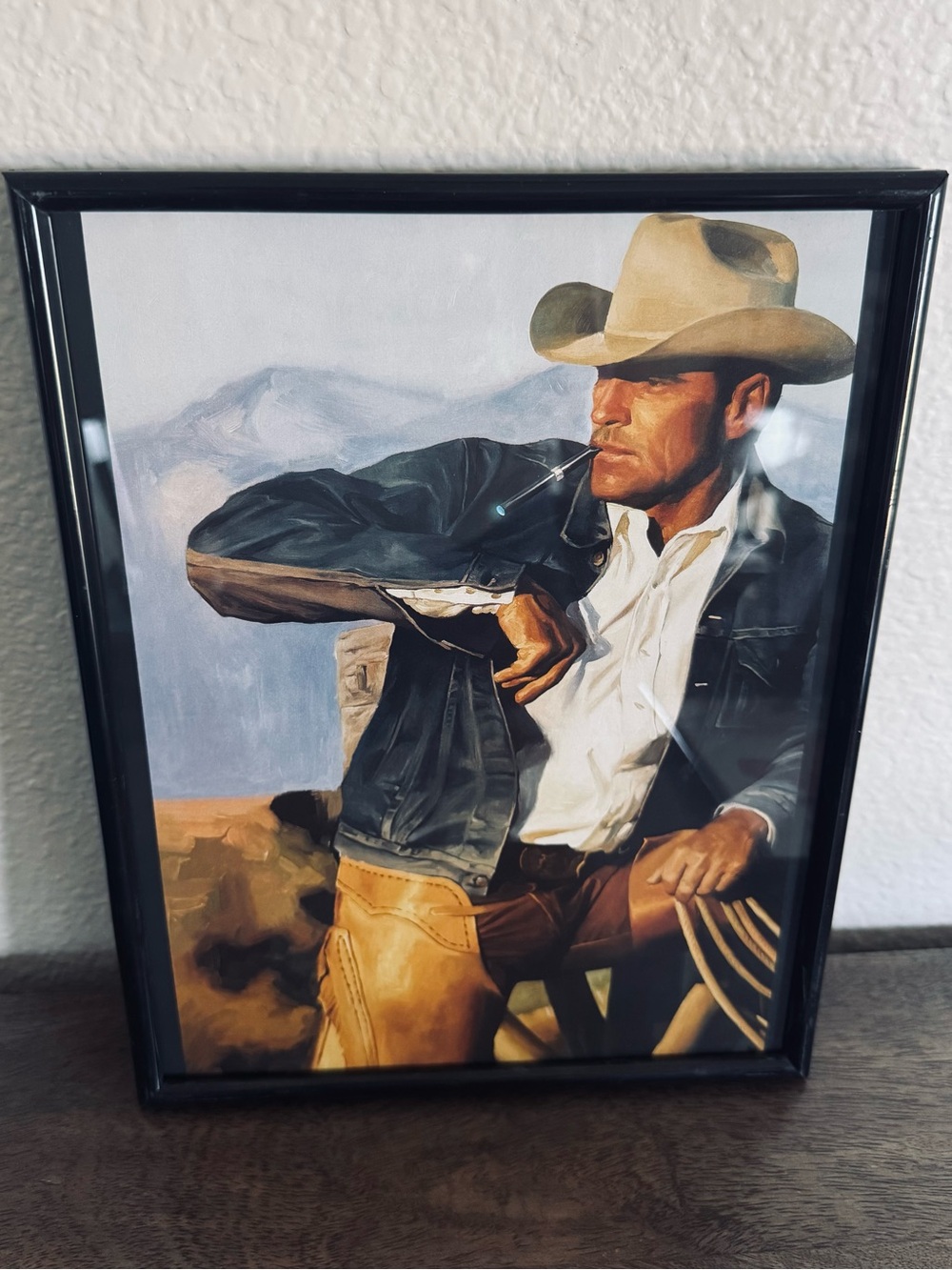 Vintage Style Cowboy Vaping Pen Western Framed Art
